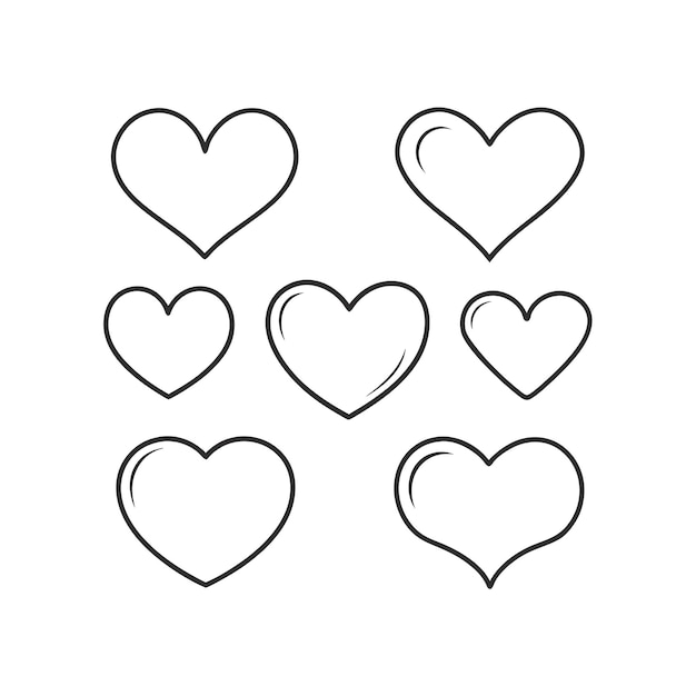 Concepto de ilustración vectorial de la colección de iconos en forma de corazón