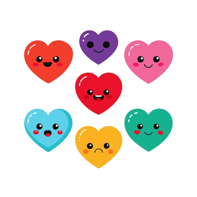 Concepto de ilustración vectorial de la colección de iconos en forma de corazón
