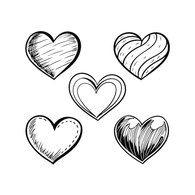 Concepto de ilustración vectorial de la colección de iconos en forma de corazón