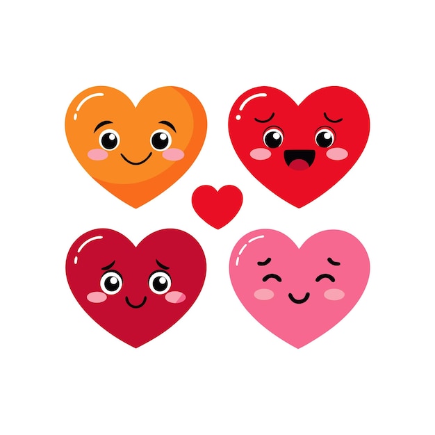 Concepto de ilustración vectorial de la colección de iconos en forma de corazón