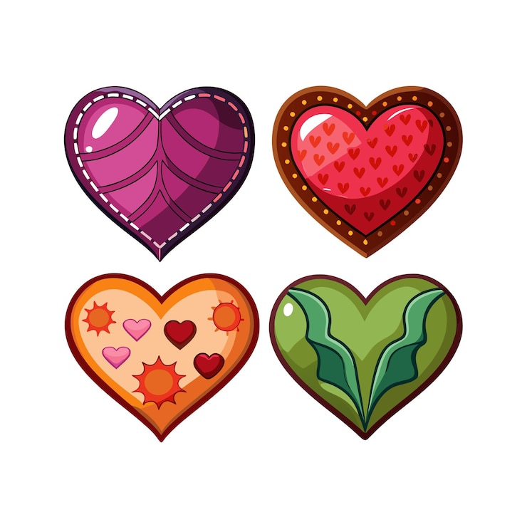 Vector concepto de ilustración vectorial de la colección de iconos en forma de corazón