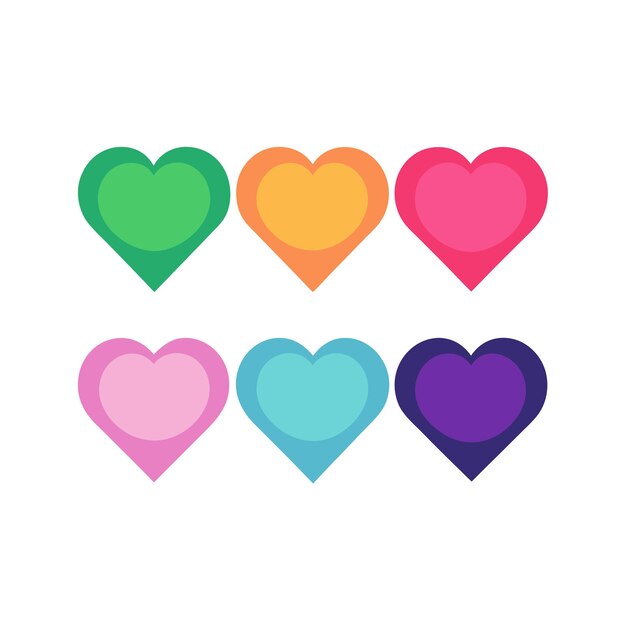 Concepto de ilustración vectorial de la colección de iconos en forma de corazón