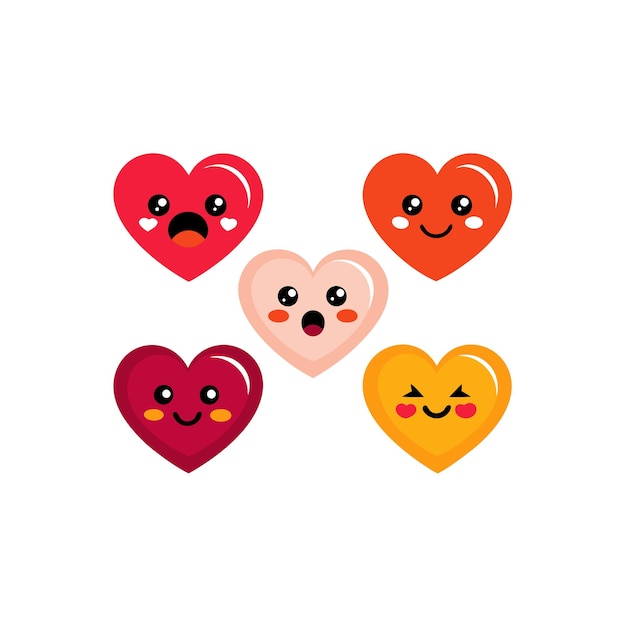 Concepto de ilustración vectorial de la colección de iconos en forma de corazón