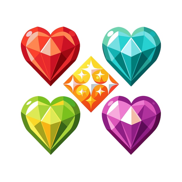 Concepto de ilustración vectorial de la colección de iconos en forma de corazón