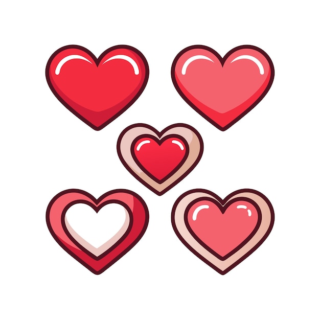 Concepto de ilustración vectorial de la colección de iconos en forma de corazón