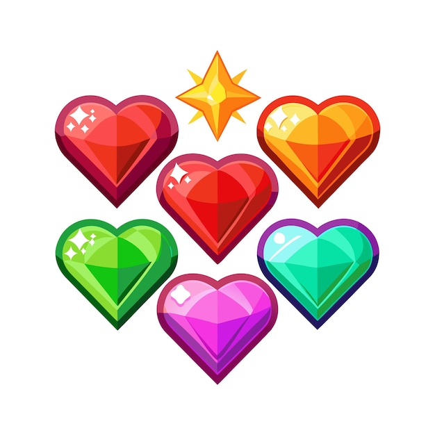 Concepto de ilustración vectorial de la colección de iconos en forma de corazón