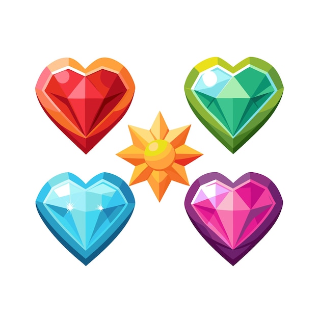Concepto de ilustración vectorial de la colección de iconos en forma de corazón