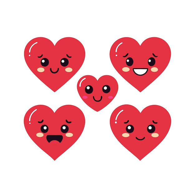 Concepto de ilustración vectorial de la colección de iconos en forma de corazón