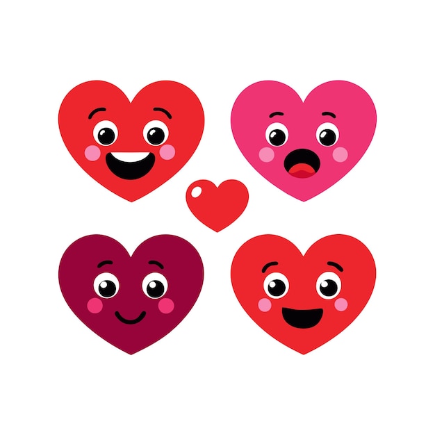 Concepto de ilustración vectorial de la colección de iconos en forma de corazón