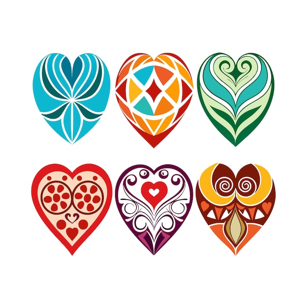 Concepto de ilustración vectorial de la colección de iconos en forma de corazón