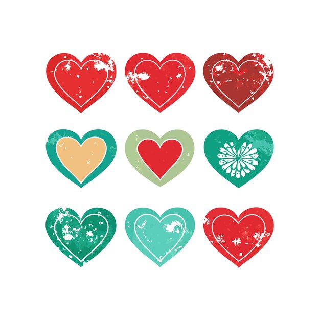 Concepto de ilustración vectorial de la colección de iconos en forma de corazón