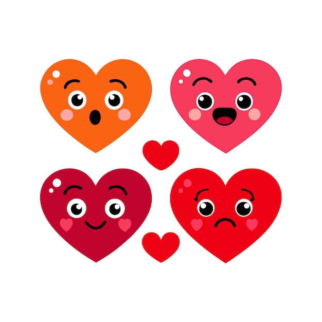Concepto de ilustración vectorial de la colección de iconos en forma de corazón