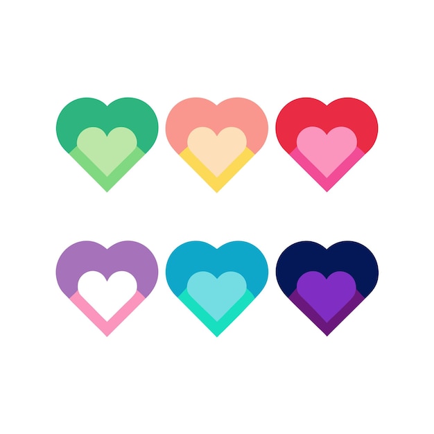 Concepto de ilustración vectorial de la colección de iconos en forma de corazón