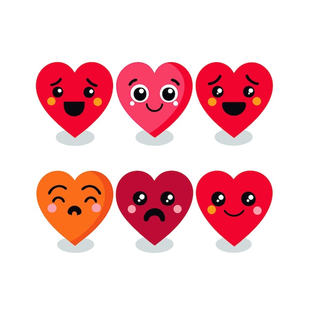 Concepto de ilustración vectorial de la colección de iconos en forma de corazón