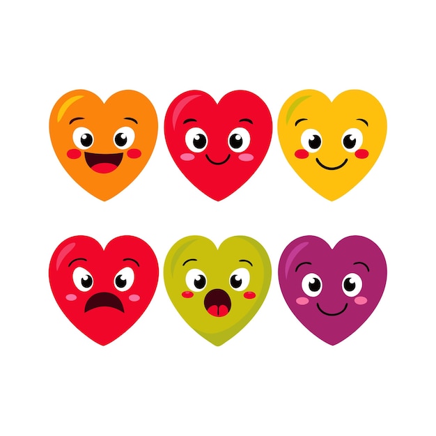 Concepto de ilustración vectorial de la colección de iconos en forma de corazón