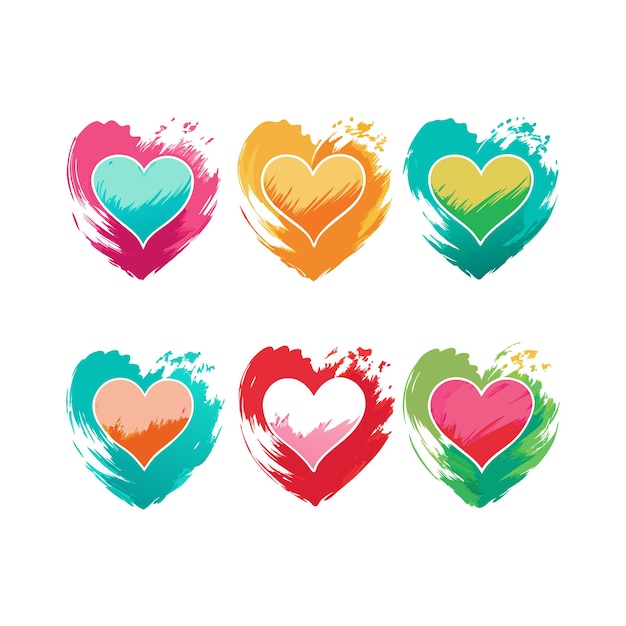 Concepto de ilustración vectorial de la colección de iconos en forma de corazón