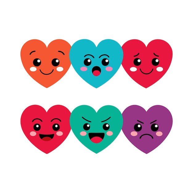 Concepto de ilustración vectorial de la colección de iconos en forma de corazón