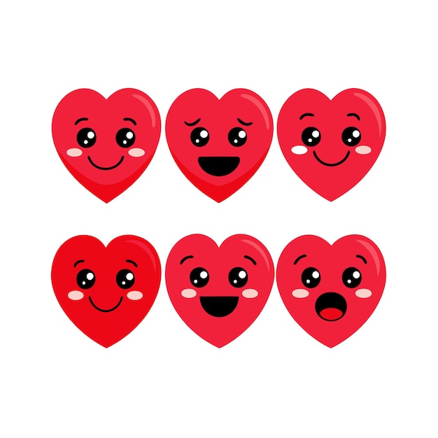 Concepto de ilustración vectorial de la colección de iconos en forma de corazón