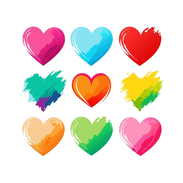 Concepto de ilustración vectorial de la colección de iconos en forma de corazón