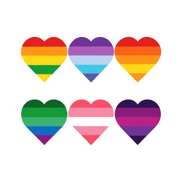 Concepto de ilustración vectorial de la colección de iconos en forma de corazón