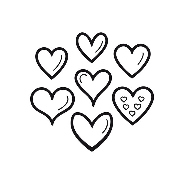 Concepto de ilustración vectorial de la colección de iconos en forma de corazón