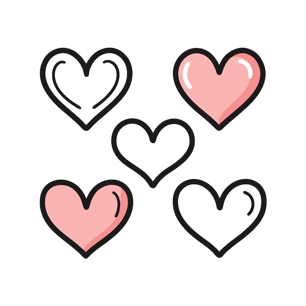 Concepto de ilustración vectorial de la colección de iconos en forma de corazón
