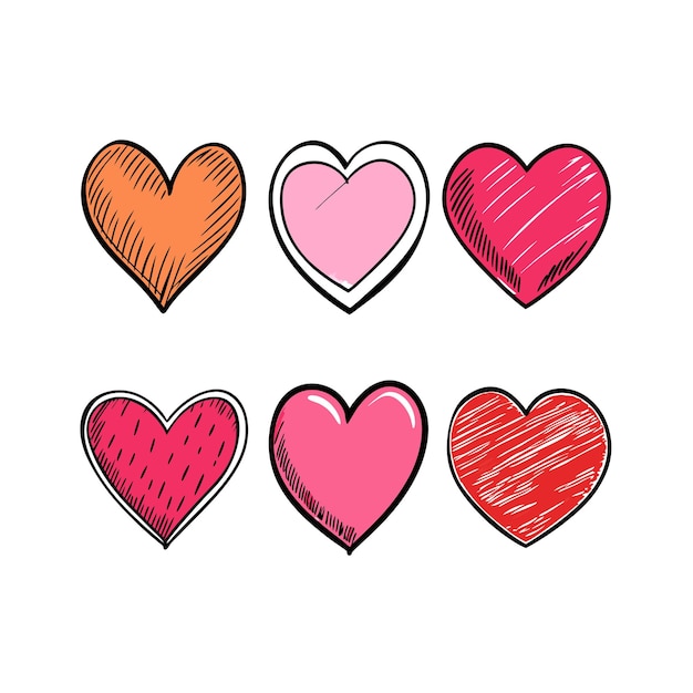 Concepto de ilustración vectorial de la colección de iconos en forma de corazón