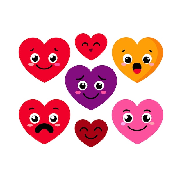 Concepto de ilustración vectorial de la colección de iconos en forma de corazón