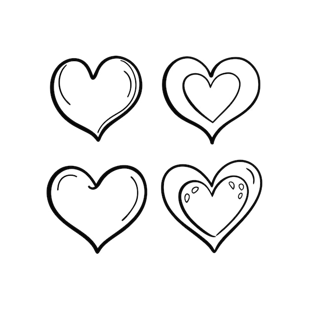 Concepto de ilustración vectorial de la colección de iconos en forma de corazón