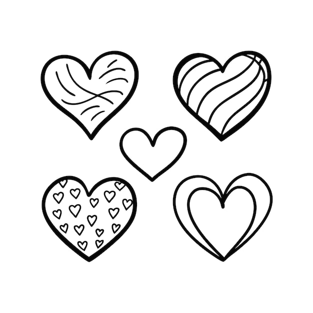 Concepto de ilustración vectorial de la colección de iconos en forma de corazón