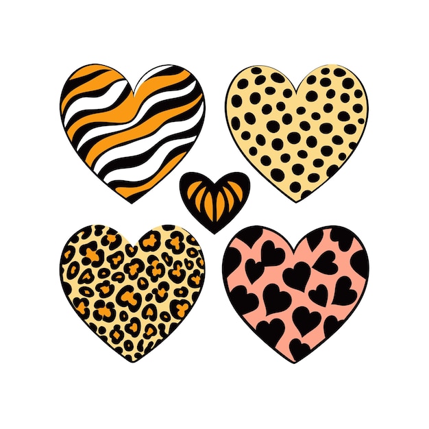 Concepto de ilustración vectorial de la colección de iconos en forma de corazón