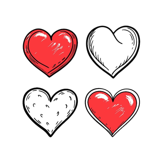 Concepto de ilustración vectorial de la colección de iconos en forma de corazón