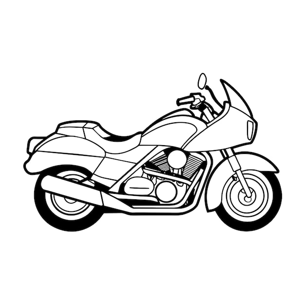 Concepto de ilustración vectorial del contorno de la motocicleta
