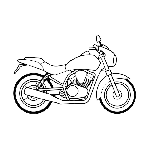 Concepto de ilustración vectorial del contorno de la motocicleta