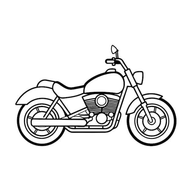 Concepto de ilustración vectorial del contorno de la motocicleta