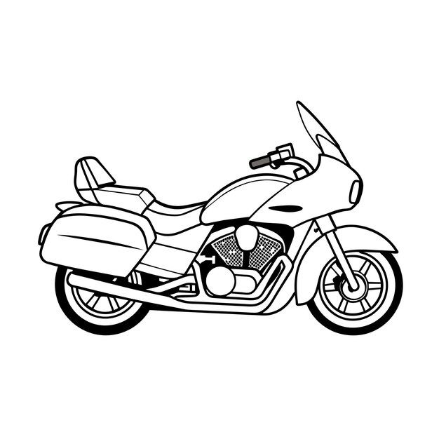 Concepto de ilustración vectorial del contorno de la motocicleta