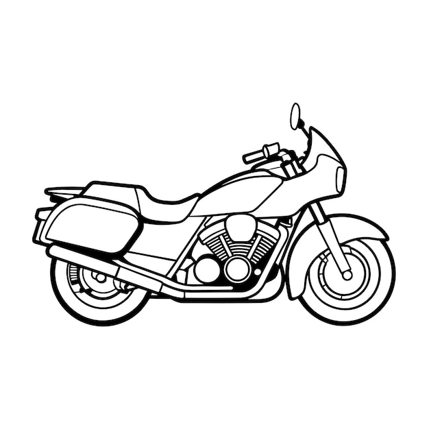 Concepto de ilustración vectorial del contorno de la motocicleta