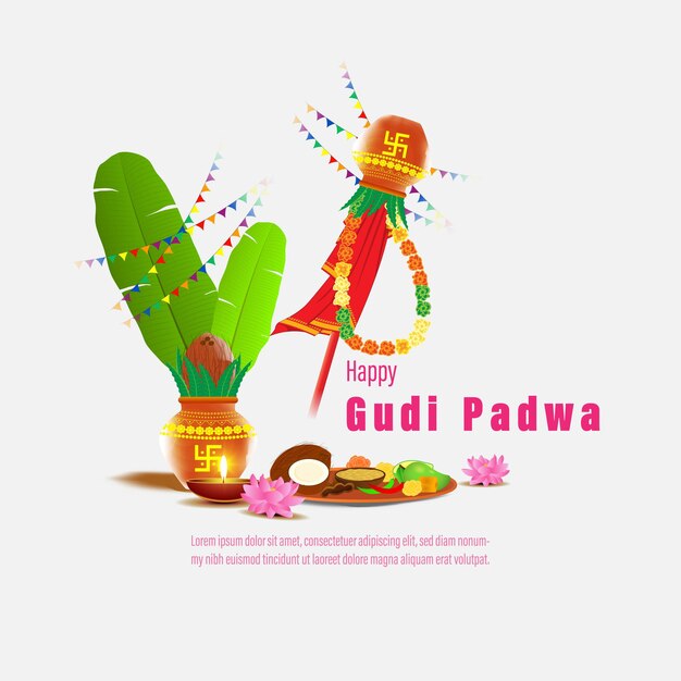 Concepto de ilustración vectorial de Happy Gudi Padwa