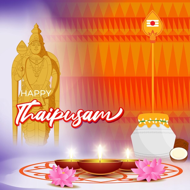 Vector concepto de ilustración vectorial de happy thaipusam