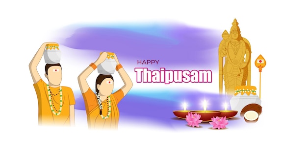 Vector concepto de ilustración vectorial de happy thaipusam