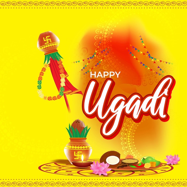 Concepto de ilustración vectorial de Happy Ugadi