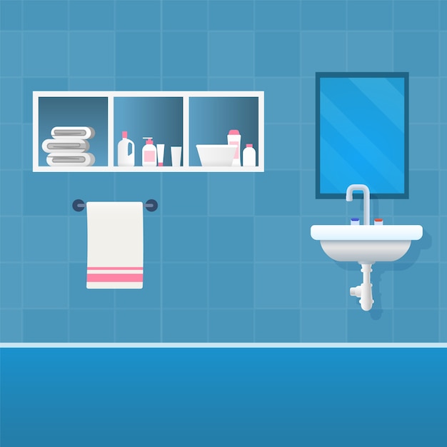 Vector concepto de ilustración vectorial interior de baño.