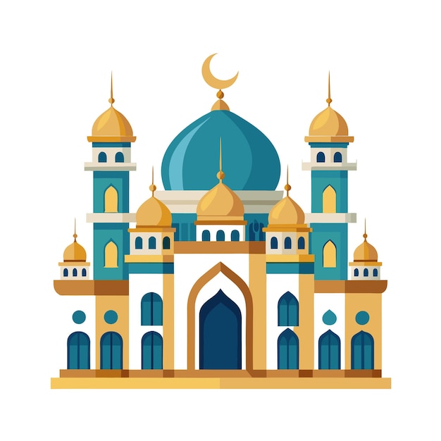 Concepto de ilustración vectorial de mezquitas de diseño realista y hermoso