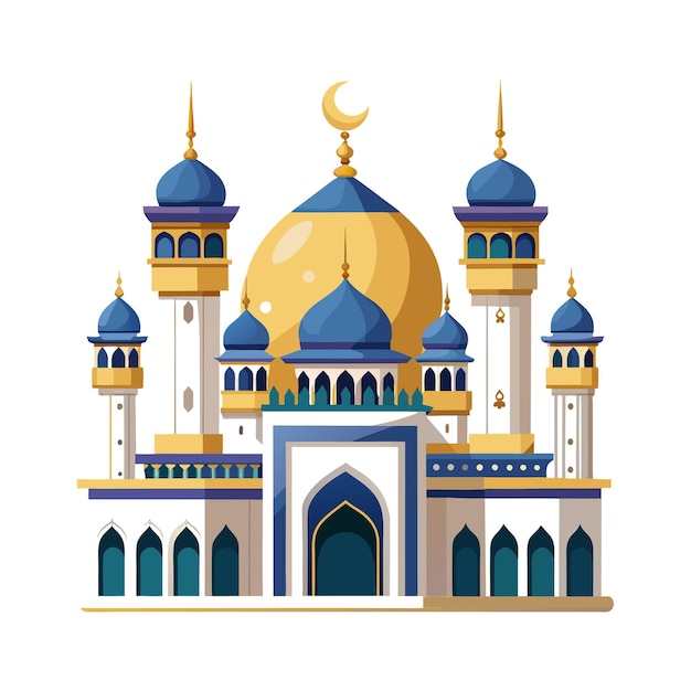 Concepto de ilustración vectorial de mezquitas de diseño realista y hermoso