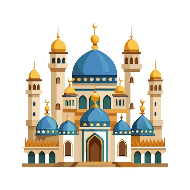 Concepto de ilustración vectorial de mezquitas de diseño realista y hermoso