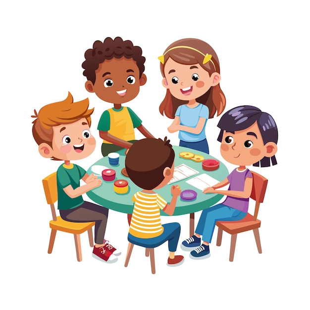 El concepto de ilustración vectorial de los momentos de los niños