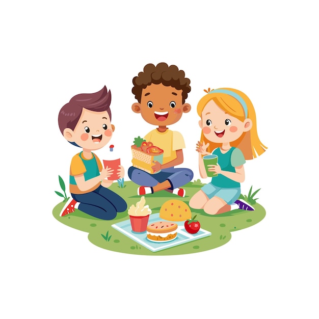 El concepto de ilustración vectorial de los momentos de los niños