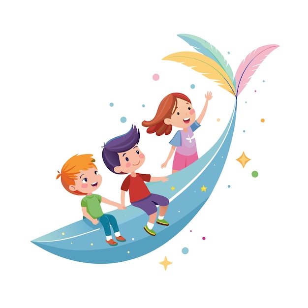 El concepto de ilustración vectorial de los momentos de los niños