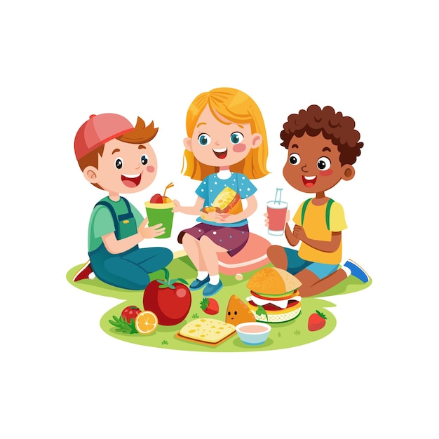 El concepto de ilustración vectorial de los momentos de los niños