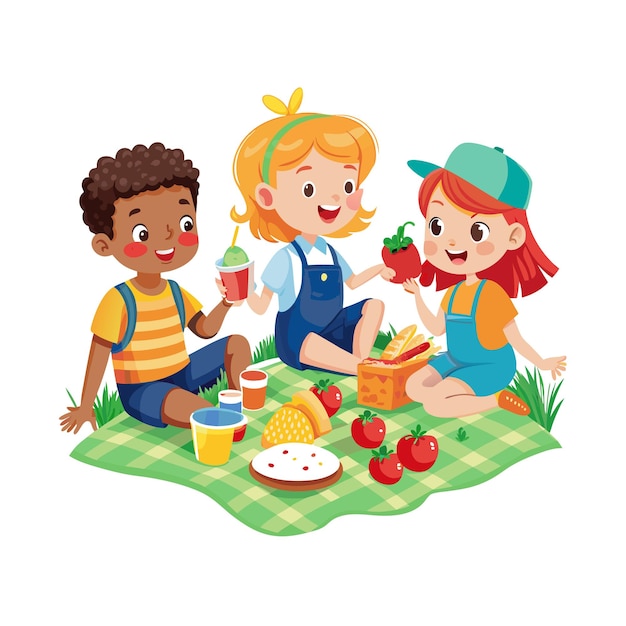 El concepto de ilustración vectorial de los momentos de los niños